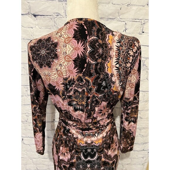 Veronica M Tiggy Stretch Wrap Paisley Purple Dress Size Small - Picture 6 of 8